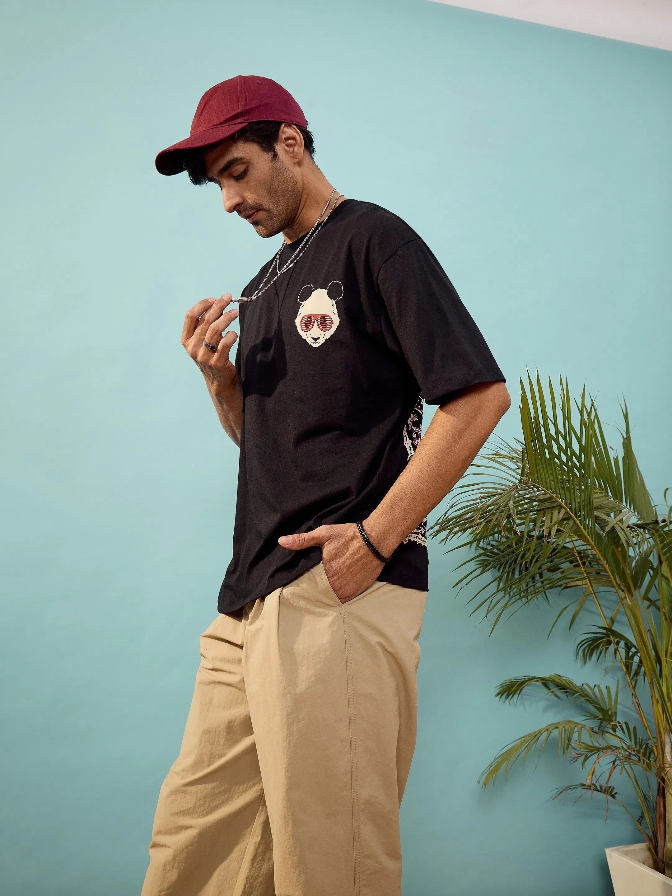 Black Panda Oversize T-Shirt - Men's Graphic Tees Online