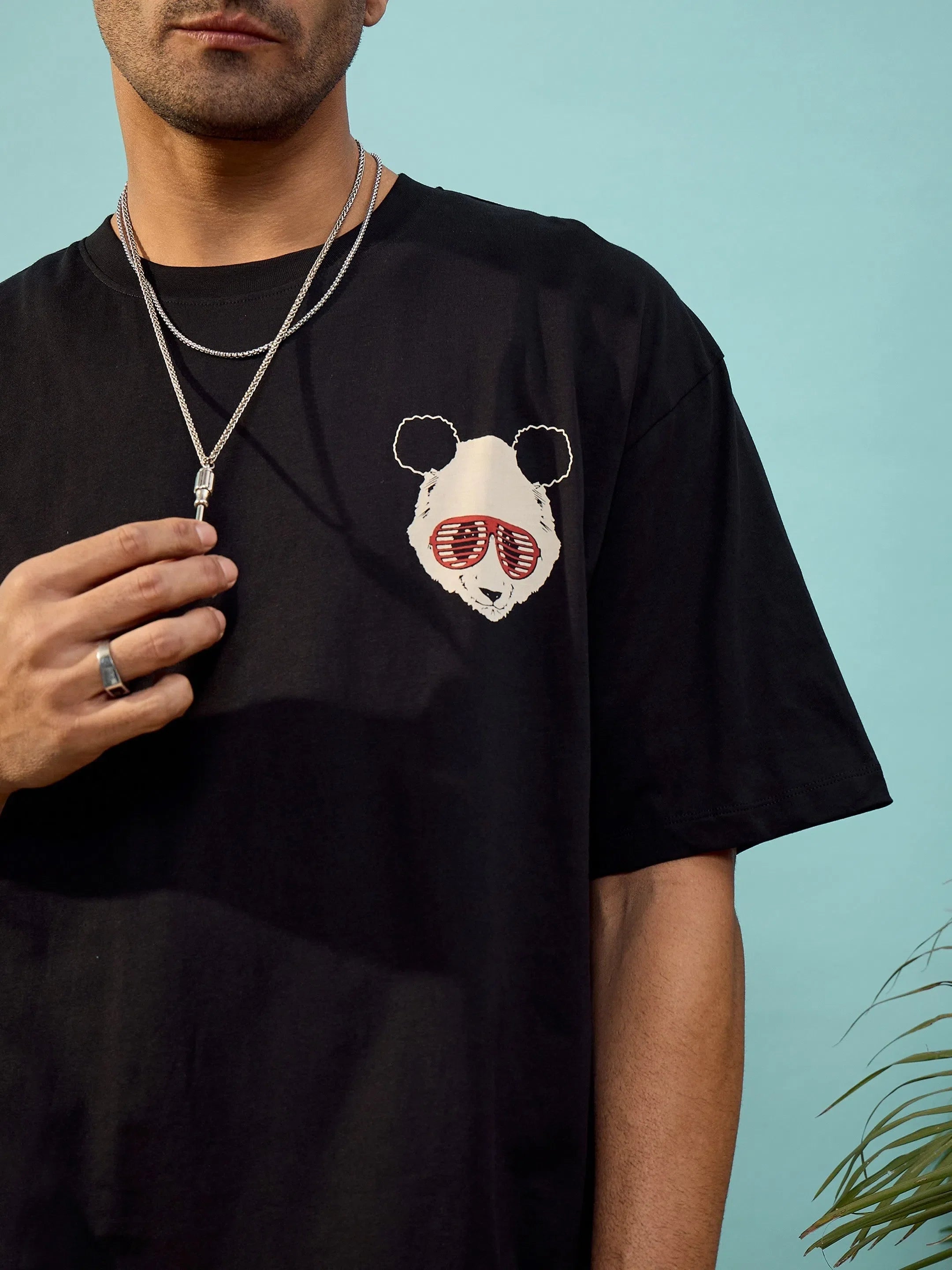 Black Panda Oversize T-Shirt - Men's Graphic Tees Online