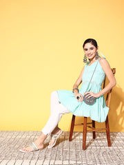 Mint Green Pure Cotton Printed Tunic-AHTUCOPG-8072-FF