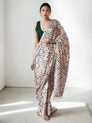 Chinon Digital Print Ready To Wear Saree With Blouse Piece-MWB-VP5039-MULTI
