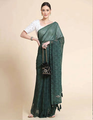 Sequence Green Saree With Unstiched Blouse Piece-MWPK-161-GREEN