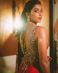 Embroidery Maroon Saree With Unstiched Blouse Piece-MWPK-302A-MARUN