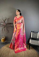 Silk Blend Saree for Women - Fuchsia | MLWSHSA9097MGT