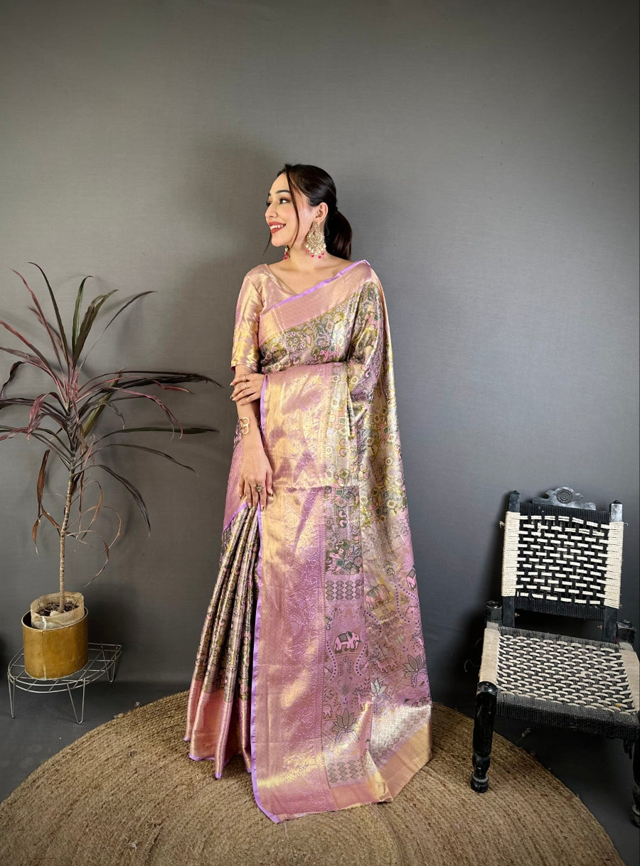 Silk Blend Saree for Women - Green | MLWSHSA9100OLV | DesiQlo