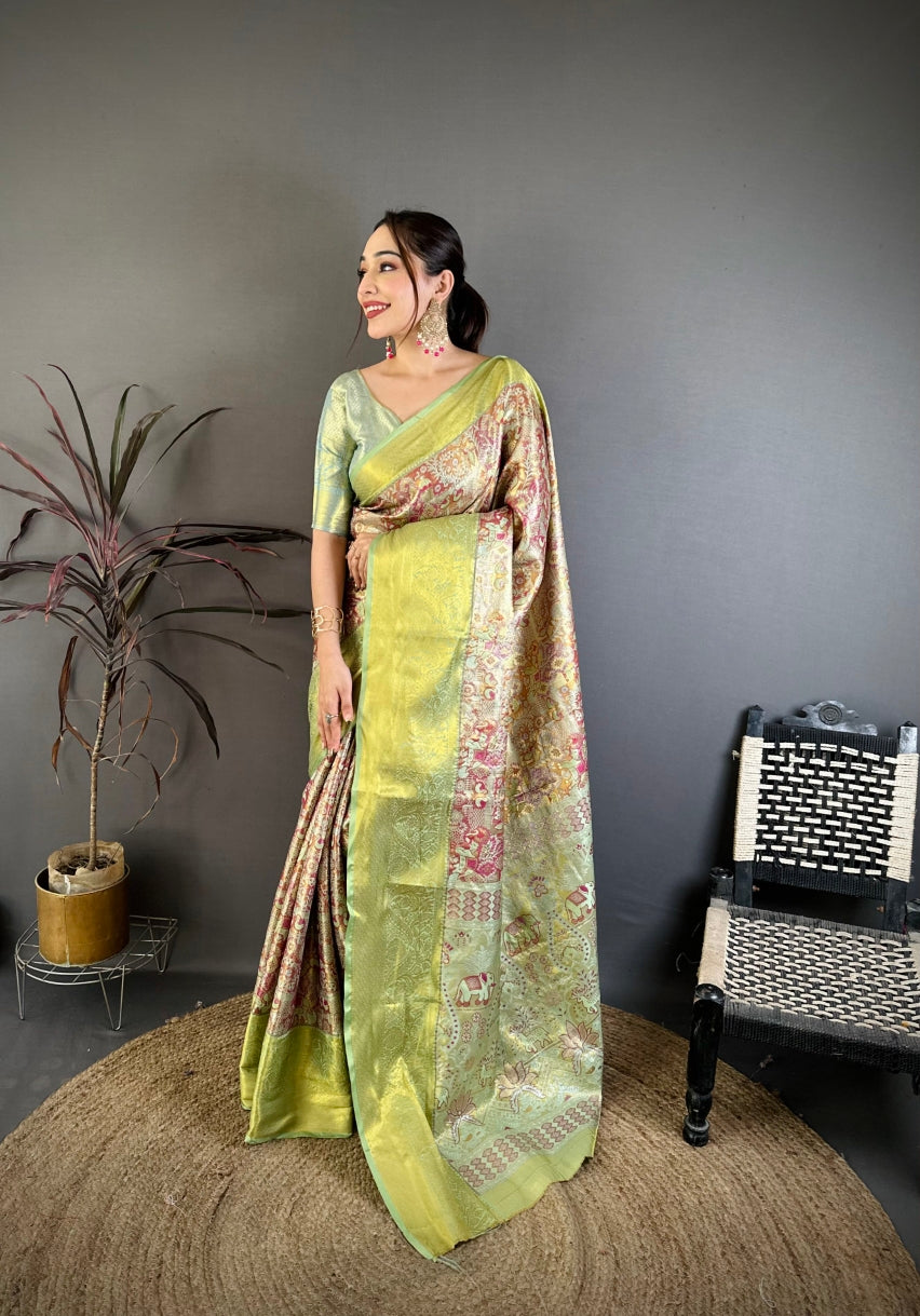 Silk Blend Saree for Women - Pink | MLWSHSA9102PNK