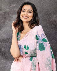 Georgette Saree for Women - Pink | MLWSHSA9159PNK