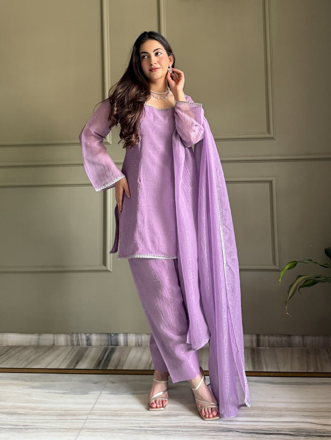 Dupion Silk Kurta Set for Women - Purple | MLWSHKS8909PUP | DesiQlo