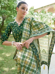 Women's Dola Cream Printed Designer Saree With Blouse Piece-RAJWADI03C