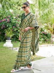 Women's Dola Cream Printed Designer Saree With Blouse Piece-RAJWADI03C