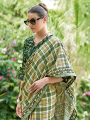 Women's Dola Cream Printed Designer Saree With Blouse Piece-RAJWADI03C