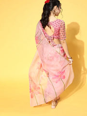 Pink Solid Women Saree-NAVYA1002