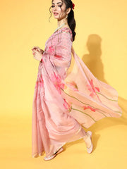 Pink Solid Women Saree-NAVYA1002