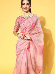 Pink Solid Women Saree-NAVYA1002