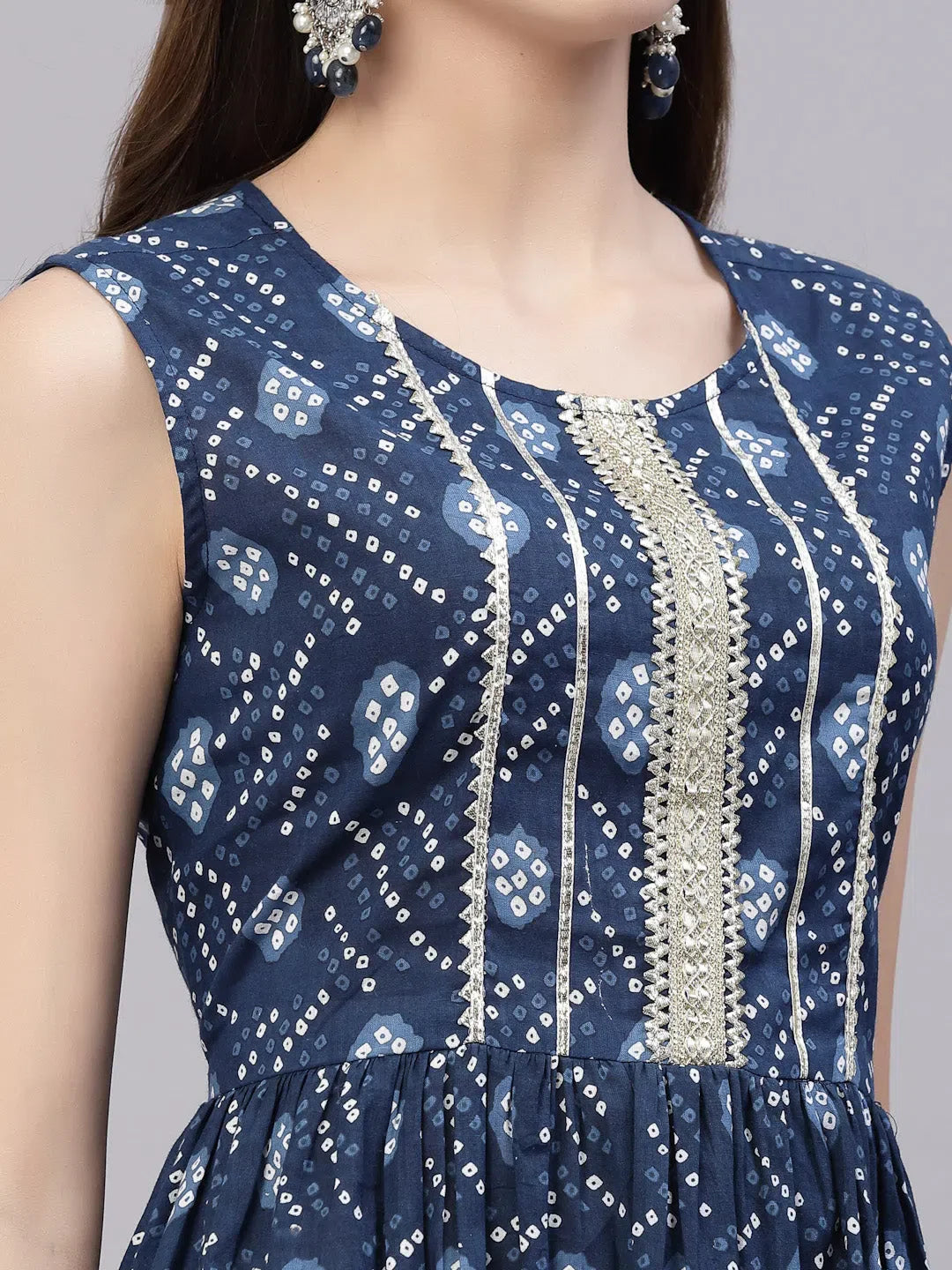 Bandhej Cotton Kurta Sharara Dupatta Set | Sharara Suits