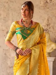 Women's Blend Pink Woven Design Designer Saree With Blouse Piece-NEYTIRI440005