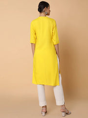 Women Straight Yellow Solid Kurta-NJ-1078236-Yellow