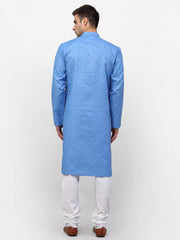 Men's Sky Printed Cotton Kurta Only