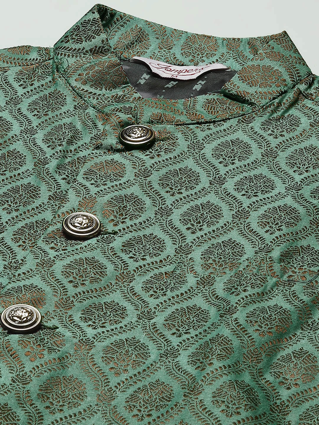 DesiQlo Men Waistcoat Nehru Jacket - Green - JOWC_4028Green_S
