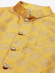Men's Mustard Printed Assorted Nehru Jacket