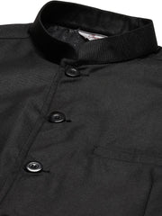 Men's Jet Black Solid Nehru Jacket