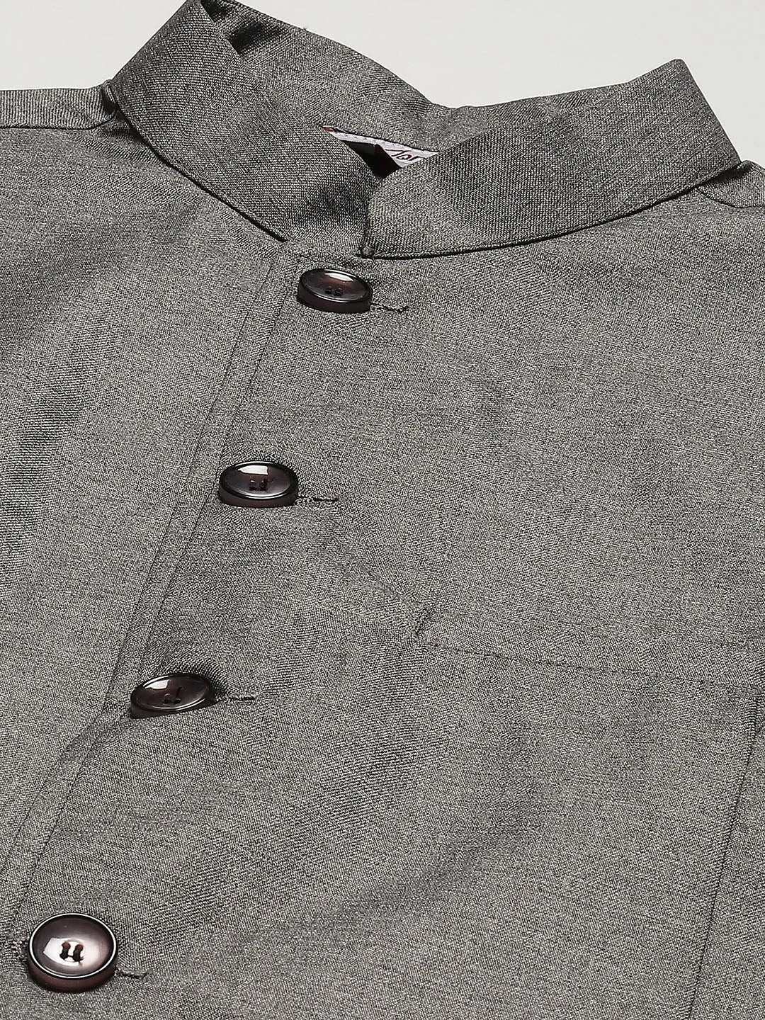 Charcoal Solid Nehru Jacket - Modi Jacket for Men's Ethnic Wear