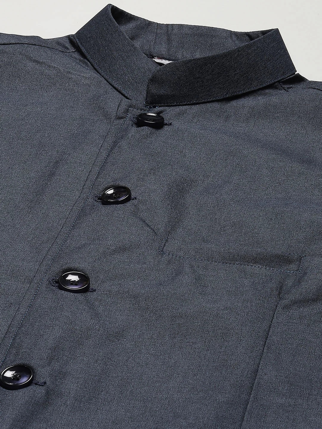 Teal Solid Cotton Nehru Jacket for Men | Indian Nehru Jackets