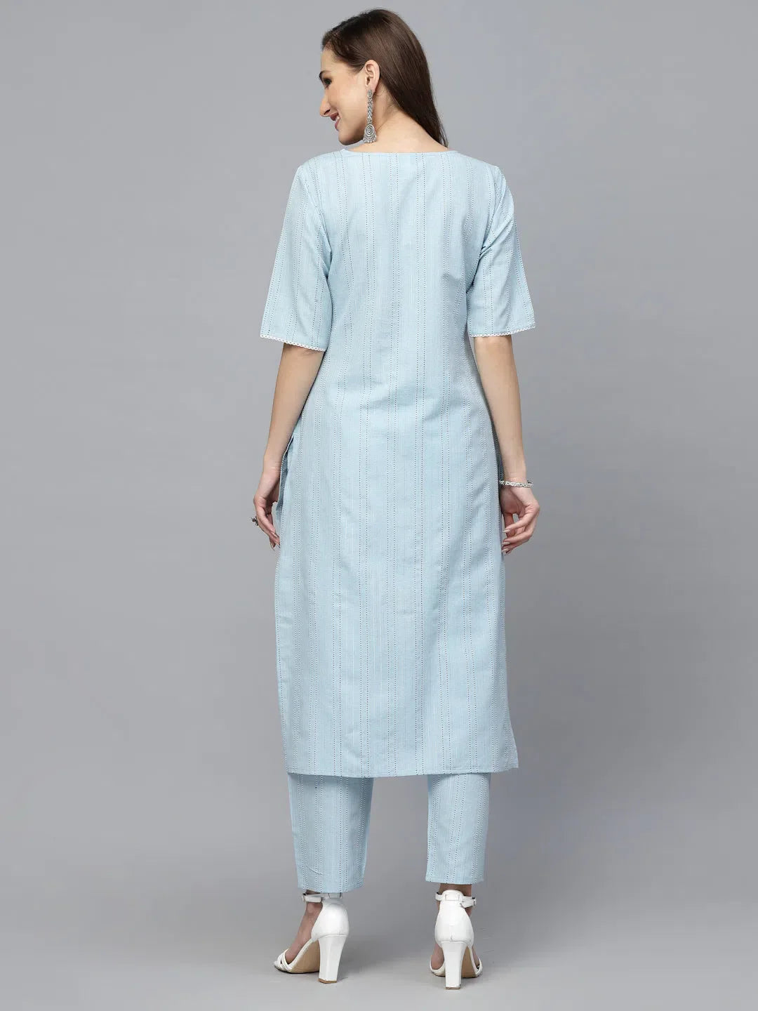 Striped Cotton Kurta Pant Set | Women's Indian Kurta Sets