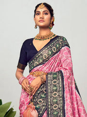 Women's Dola Light Green Printed Designer Saree With Blouse Piece-RAJWADI07E