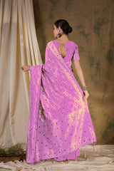 Womens Fashion Ethnic Pink Color Sarees-MLSHWSA1330PNK0ONE