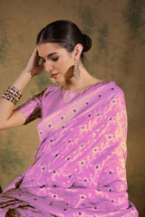 Womens Fashion Ethnic Pink Color Sarees-MLSHWSA1330PNK0ONE