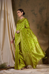 Womens Fashion Ethnic Pista Green Color Sarees-MLSHWSA1332PSG0ONE