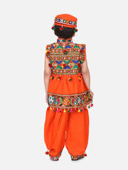 Cotton Blend Dhoti Kurta Set for Boys - Orange | BN23KD36ORA