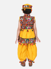 Cotton Blend Dhoti Kurta Set for Boys - Yellow | BN23KD36YWA