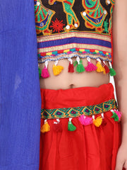 Cotton Lehenga Choli Set for Kids - Red | NV19LC12RD