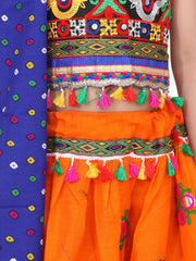Cotton Lehenga Choli Set for Girls - Orange | NV19LC13OR
