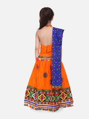 Cotton Lehenga Choli Set for Girls - Orange | NV19LC13OR