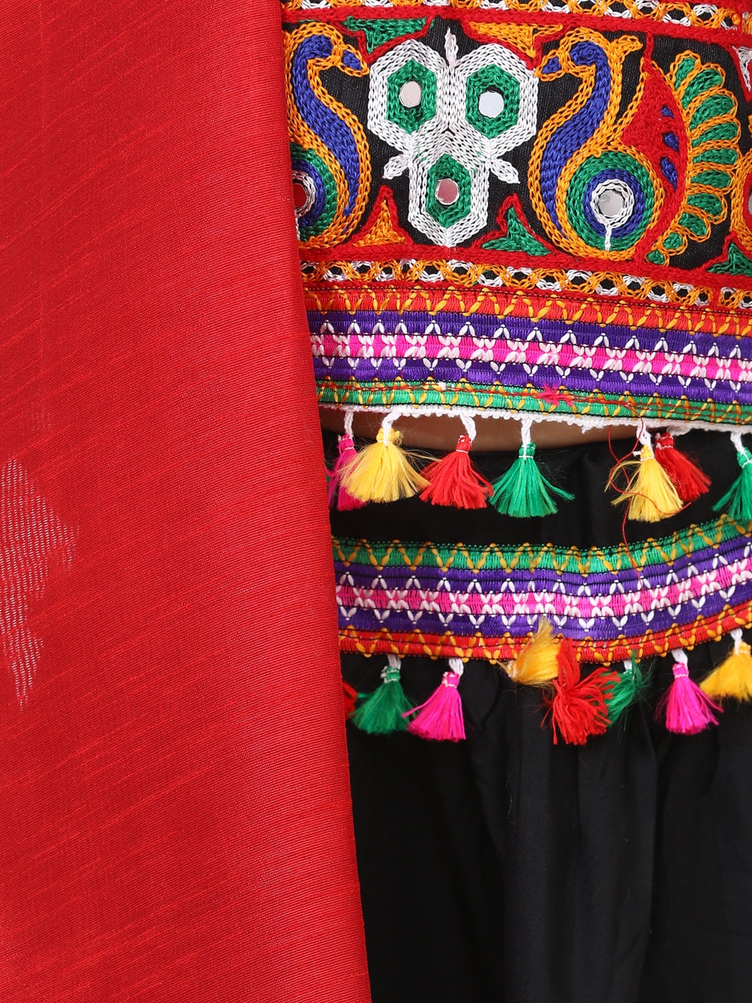 Cotton Lehenga Choli Set for Girls - Black | NV19LC14BK | DesiQlo