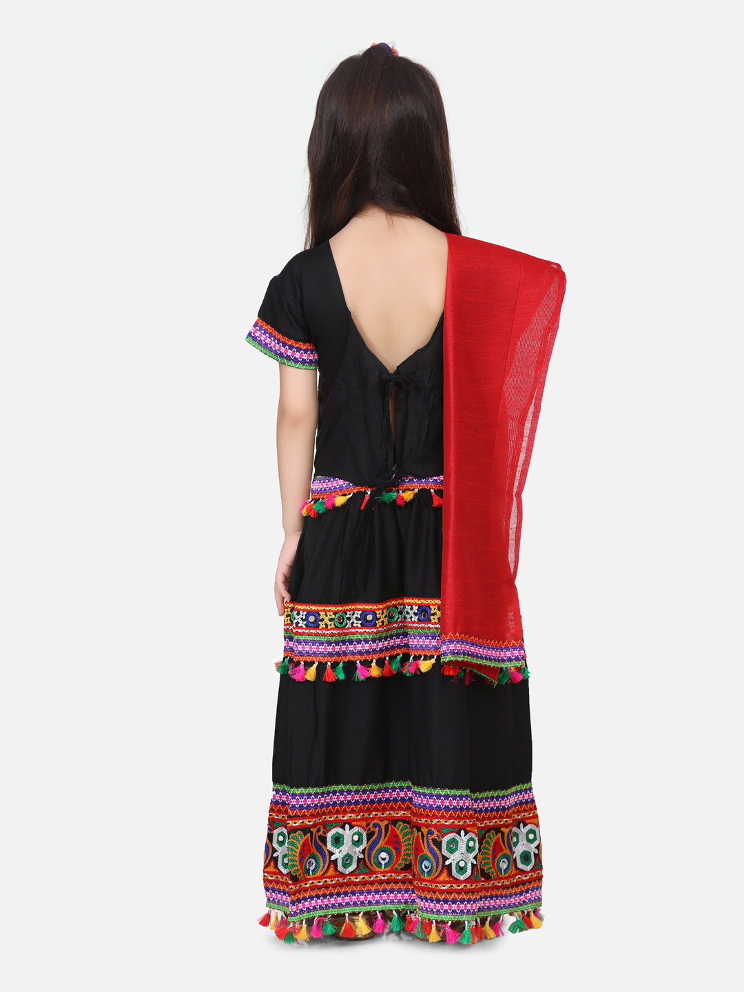 Cotton Lehenga Choli Set for Girls - Black | NV19LC14BK | DesiQlo