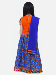 Cotton Lehenga Choli Set for Girls - Blue | NV20LC05BL