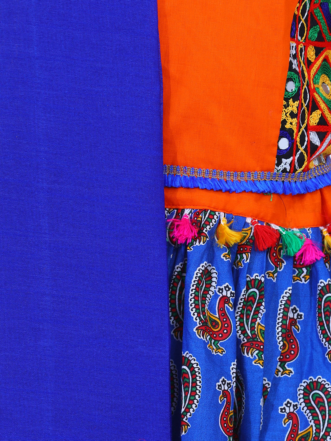 Cotton Lehenga Choli Set for Girls - Blue | NV20LC05BL | DesiQlo