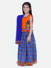 Cotton Lehenga Choli Set for Girls - Blue | NV20LC05BL