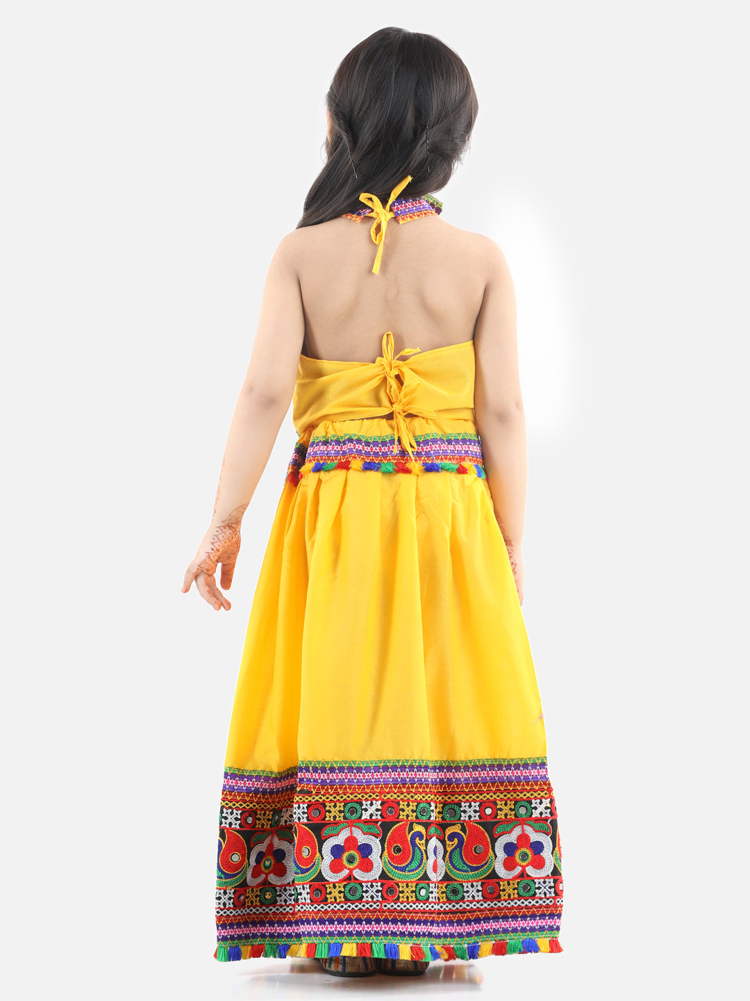 Cotton Lehenga Choli Set for Girls - Yellow | NV21LC27YW | DesiQlo