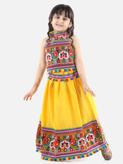 Cotton Lehenga Choli Set for Girls - Yellow | NV21LC27YW
