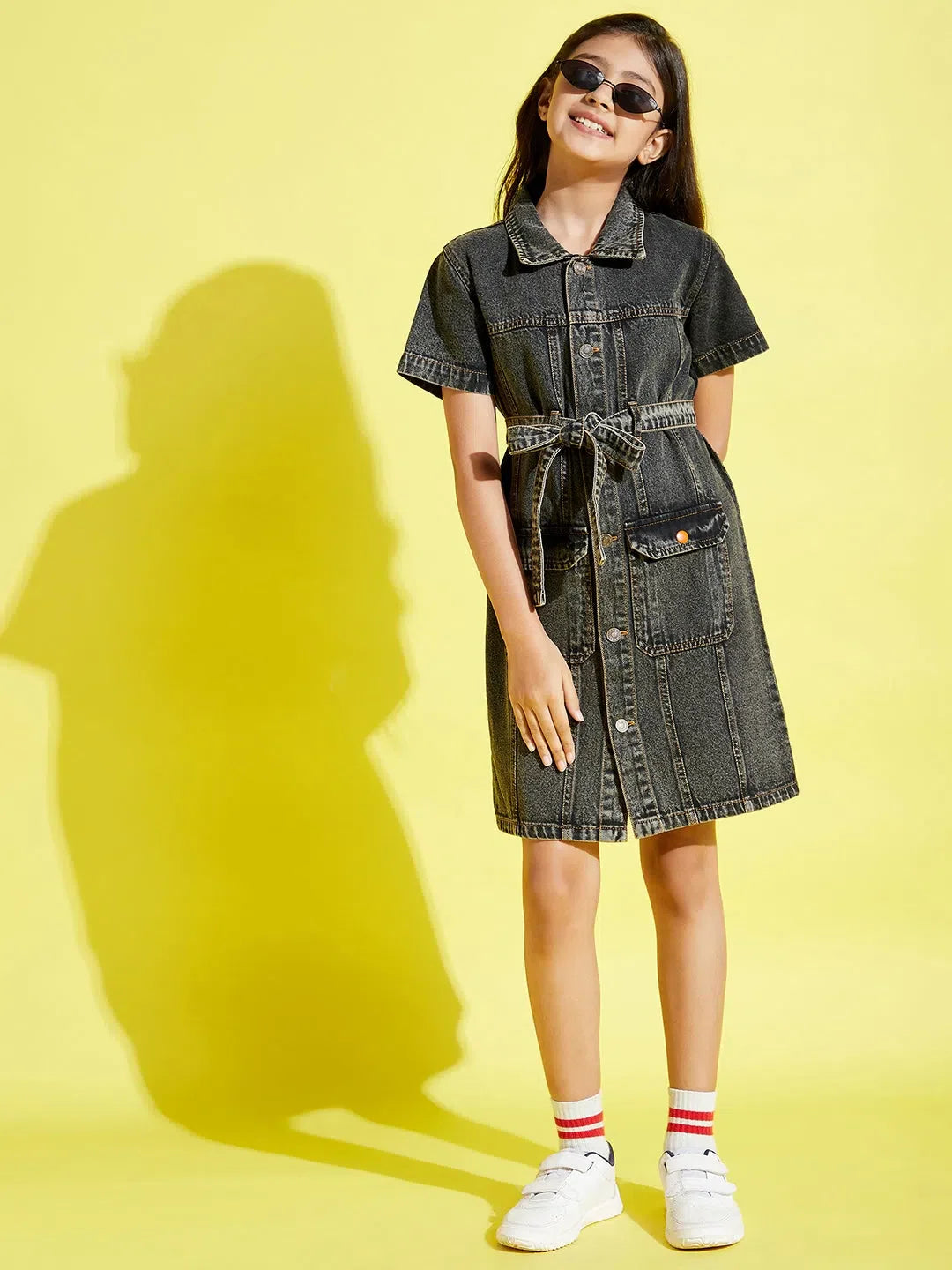 Black Denim Shirt Dress - Girls Jeans Style | Kids Clothing
