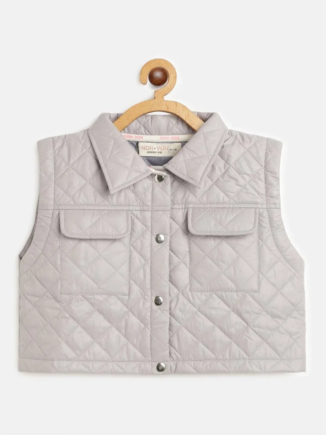 Girls Grey Sleeveless Puffer Jacket | Kids Clothing & Kids Suits