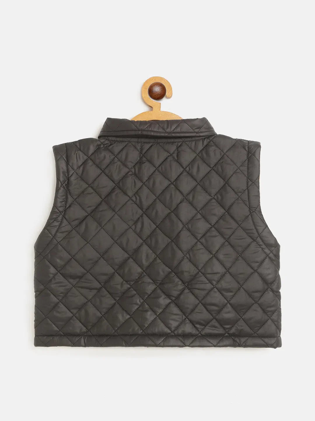 Black Sleeveless Puffer Jacket for Girls | Kids Clothing