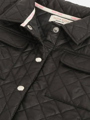 Girls Black Sleeveless Puffer Crop Jacket