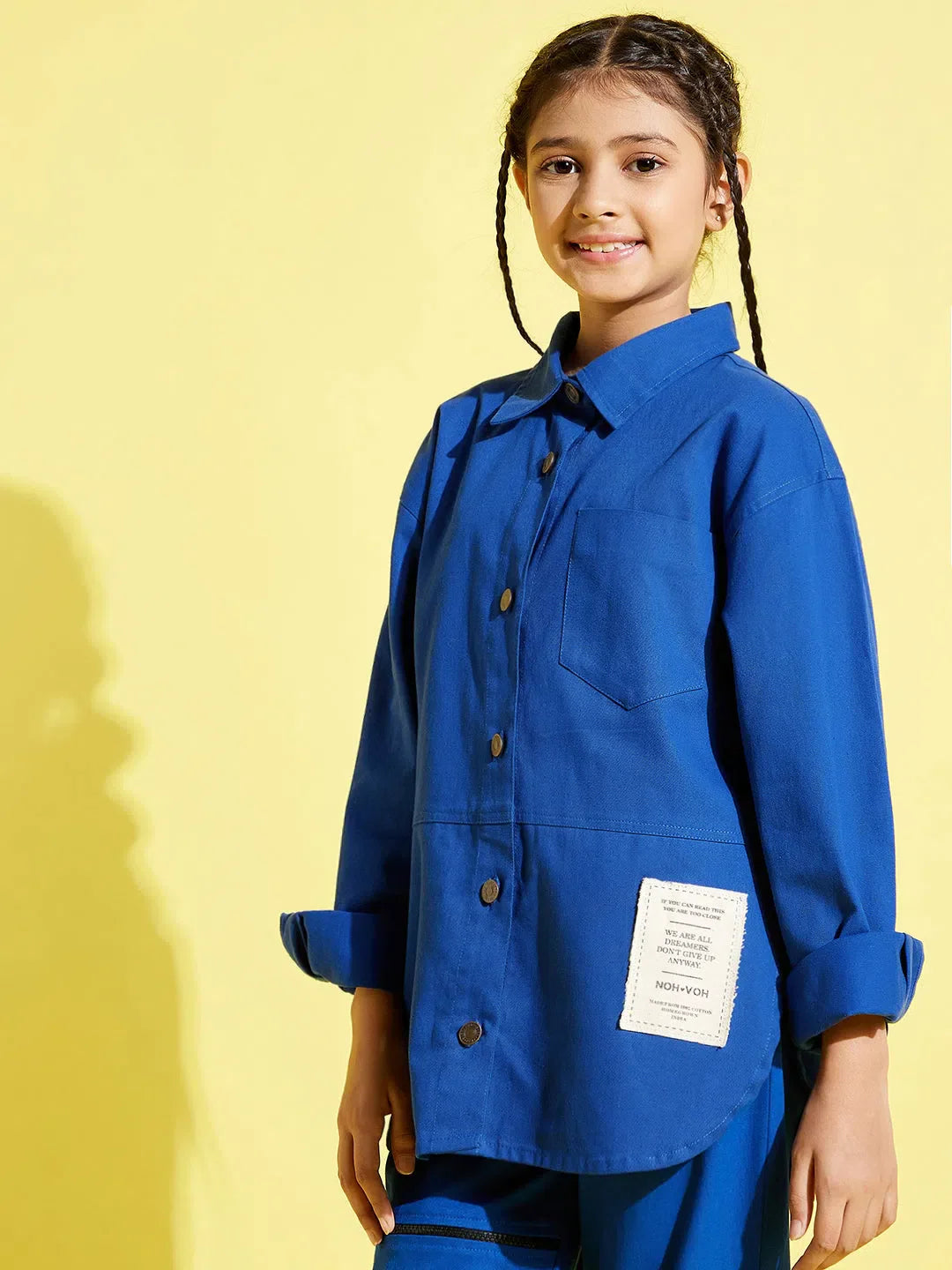 Girls Blue Twill Shacket - Kids Clothing and Jackets | [Brand ...