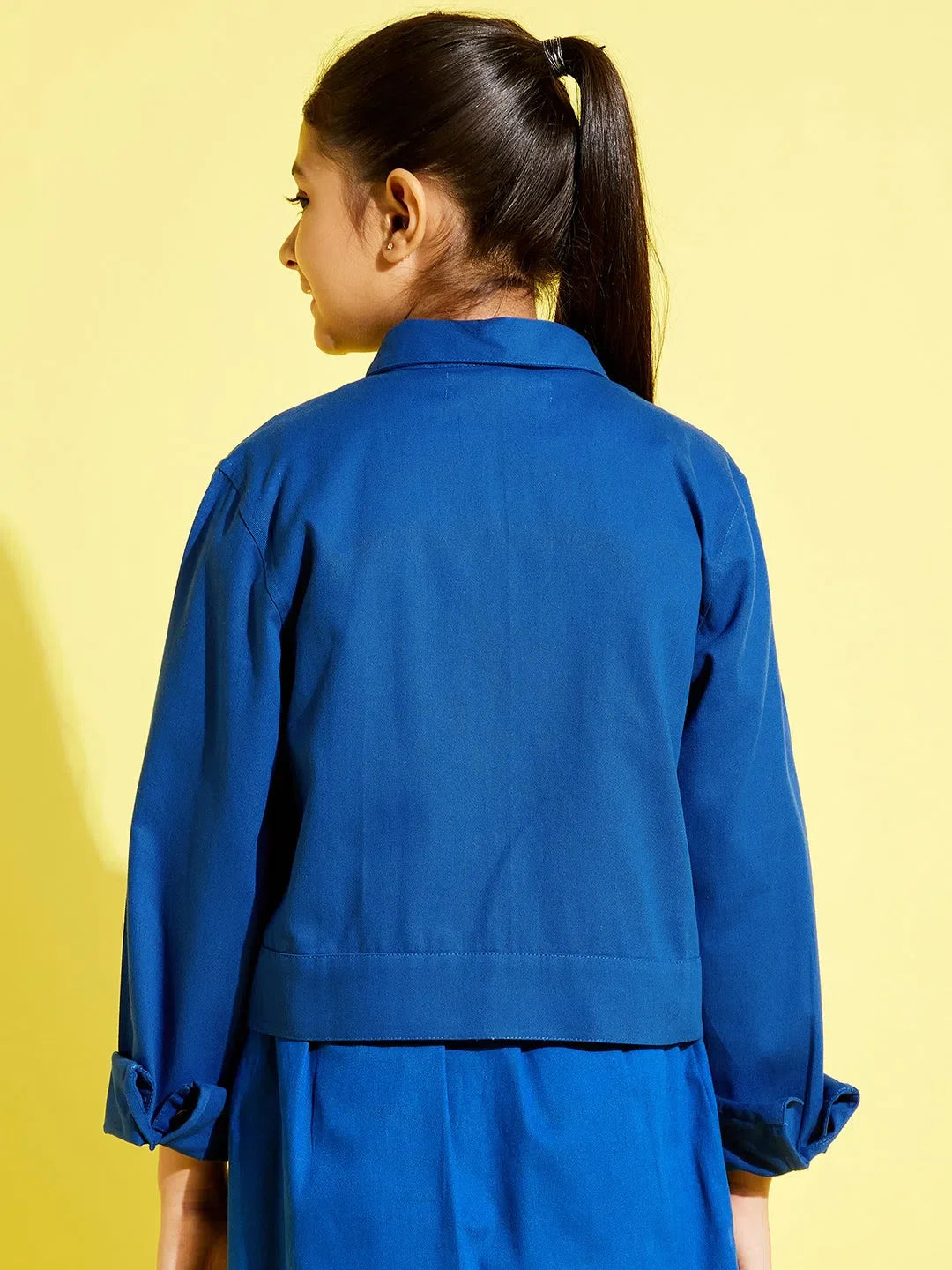 Girls Blue Twill Jacket - Kids Clothing, Jackets & Girls Dresses