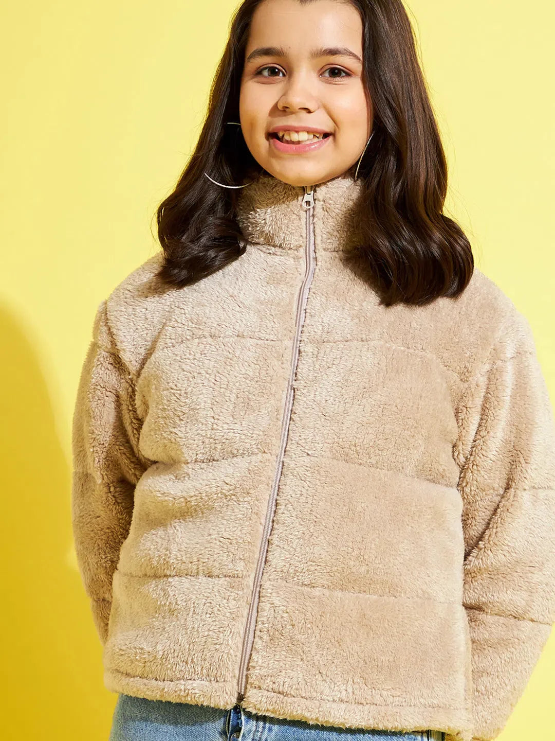 Girls Mouse Grey Quilted Jacket - Warm Kids Clothing Here